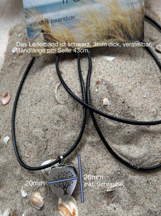 Ascheschmuck Herz mit Baum, Gravur möglich