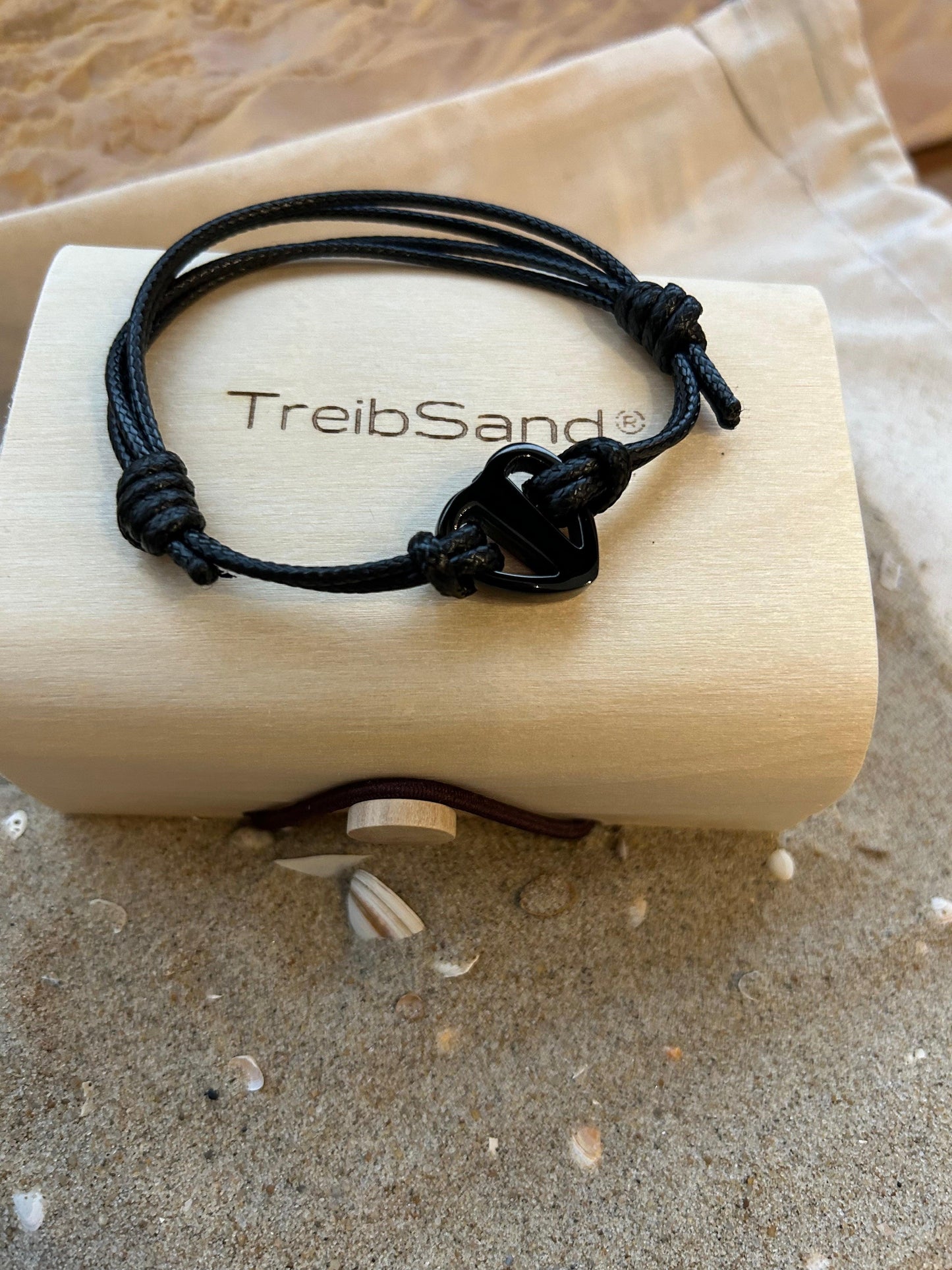 Ascheschmuck Herz schwarz TreibSand
