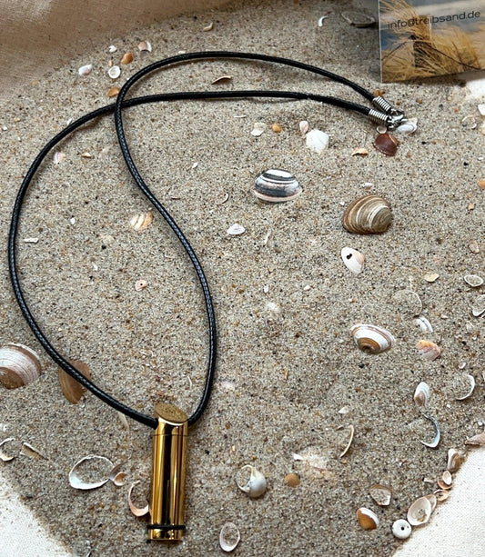 Ascheschmuck Zylinder goldfarben glänzend, Gravur möglich