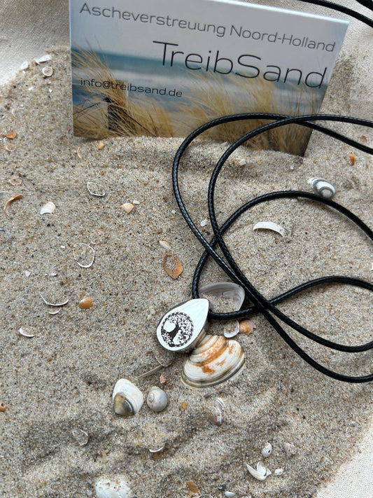 Ascheschmuck Tropfen Edelstahl Baum