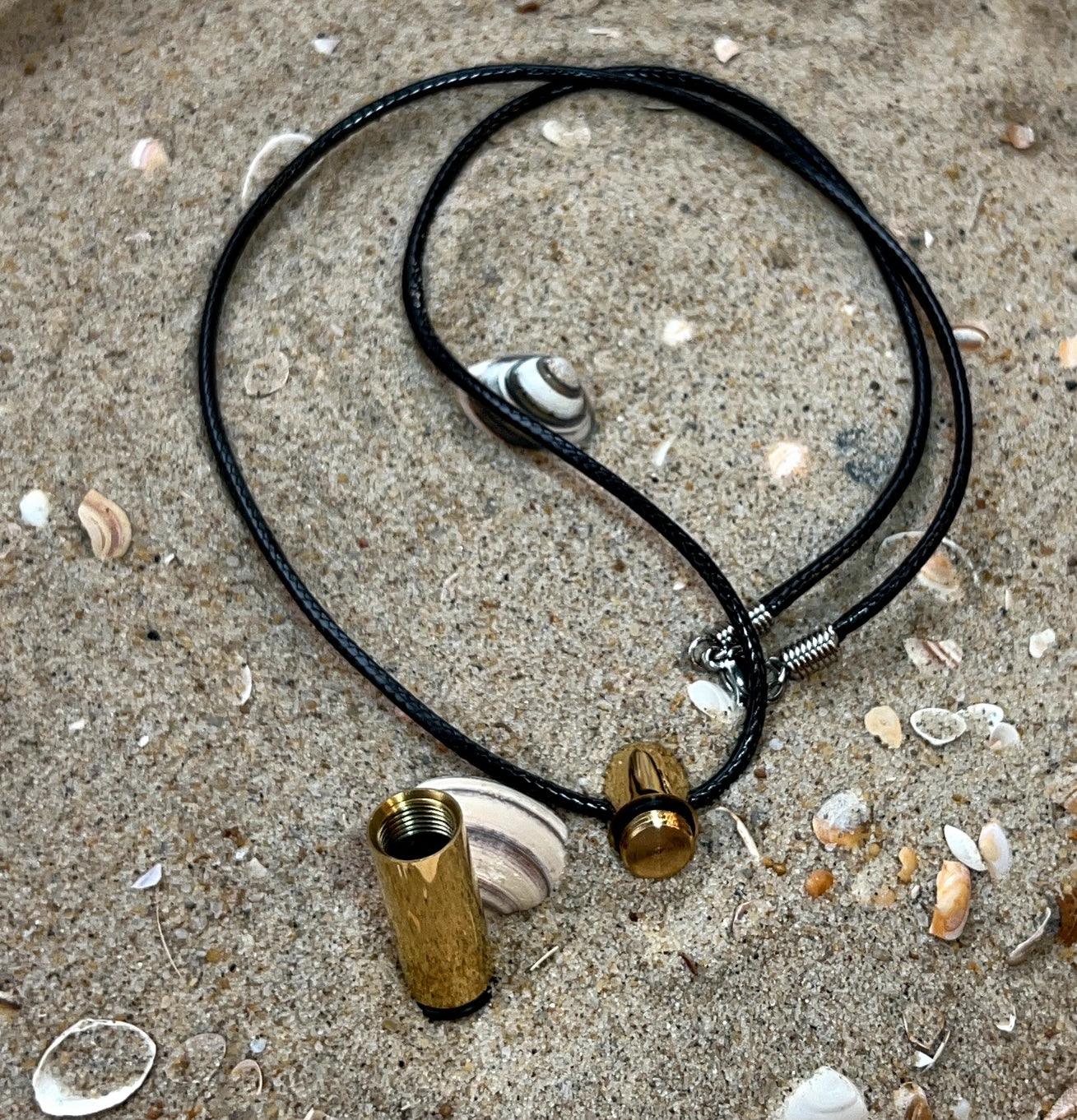 Ascheschmuck Zylinder goldfarben glänzend, Gravur möglich