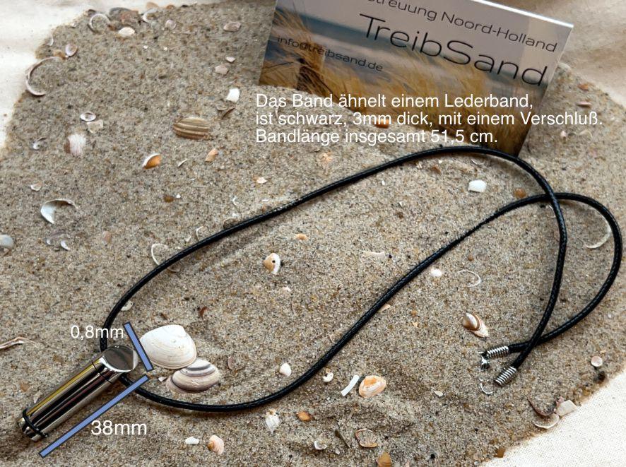 Ascheschmuck Zylinder silberfarben glänzend, Gravur möglich