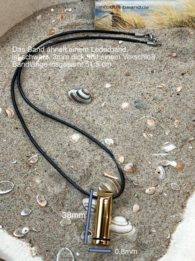Ascheschmuck Zylinder goldfarben glänzend, Gravur möglich