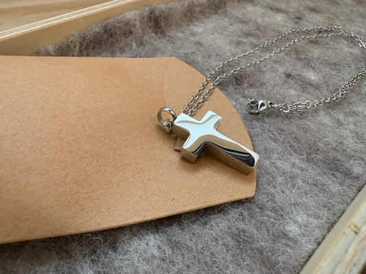 TreibSand® DIY Erinnerungsschmuck-Ascheschmuck Erdelstahl-Kreuz