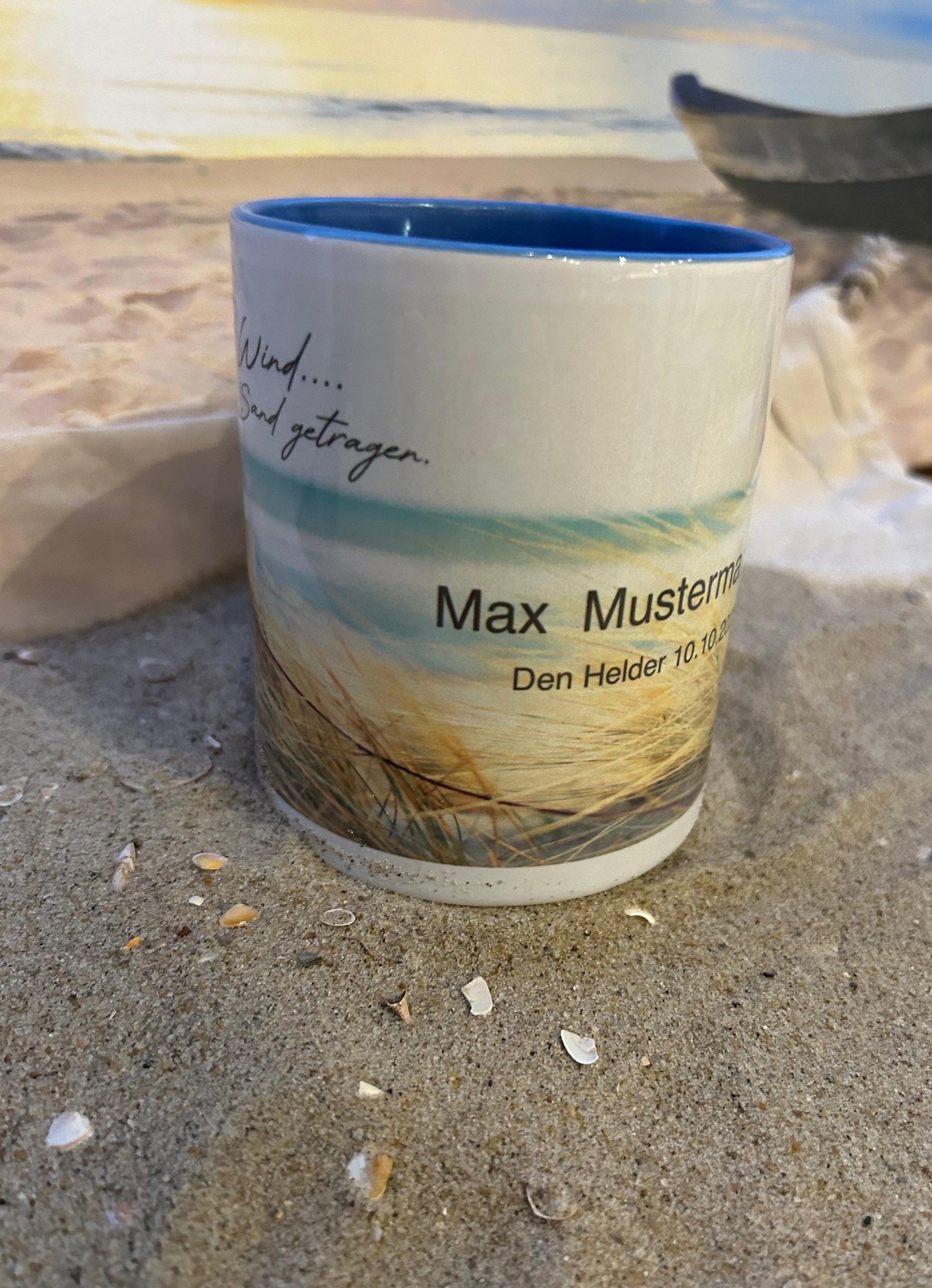 Erinnerungstasse Düne hell