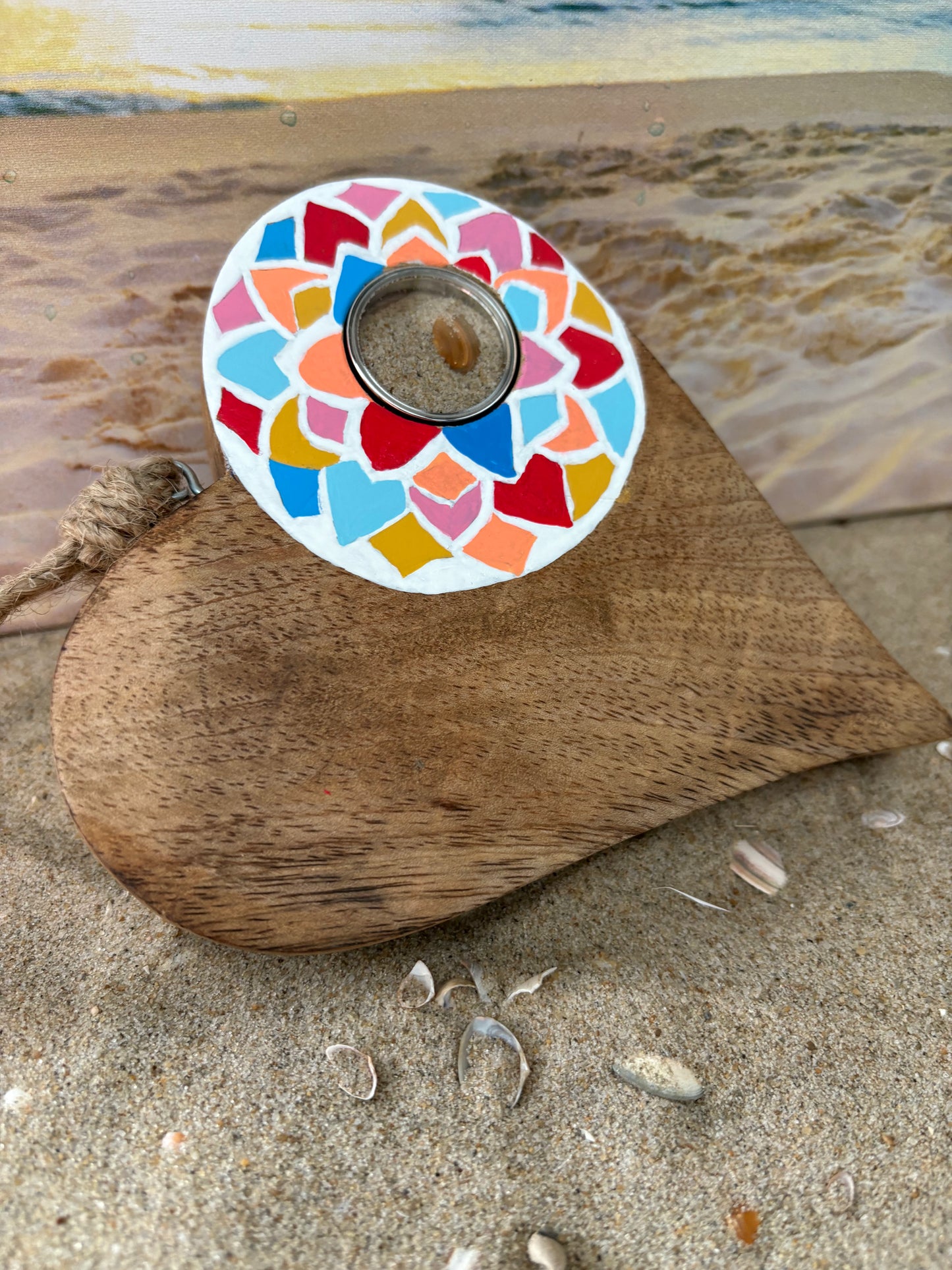 TreibSand Erinnerungsherz WAVE bunt