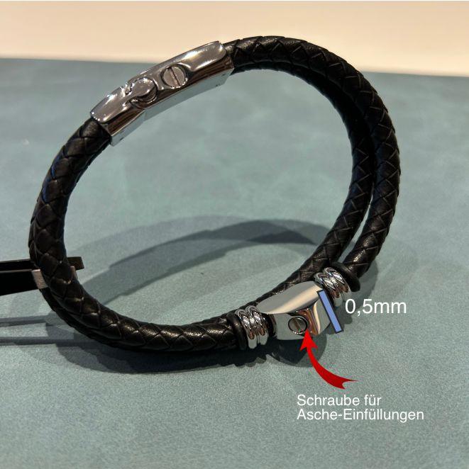 Armband Ascheschmuck Herz Schraube Ascheeinfüllung