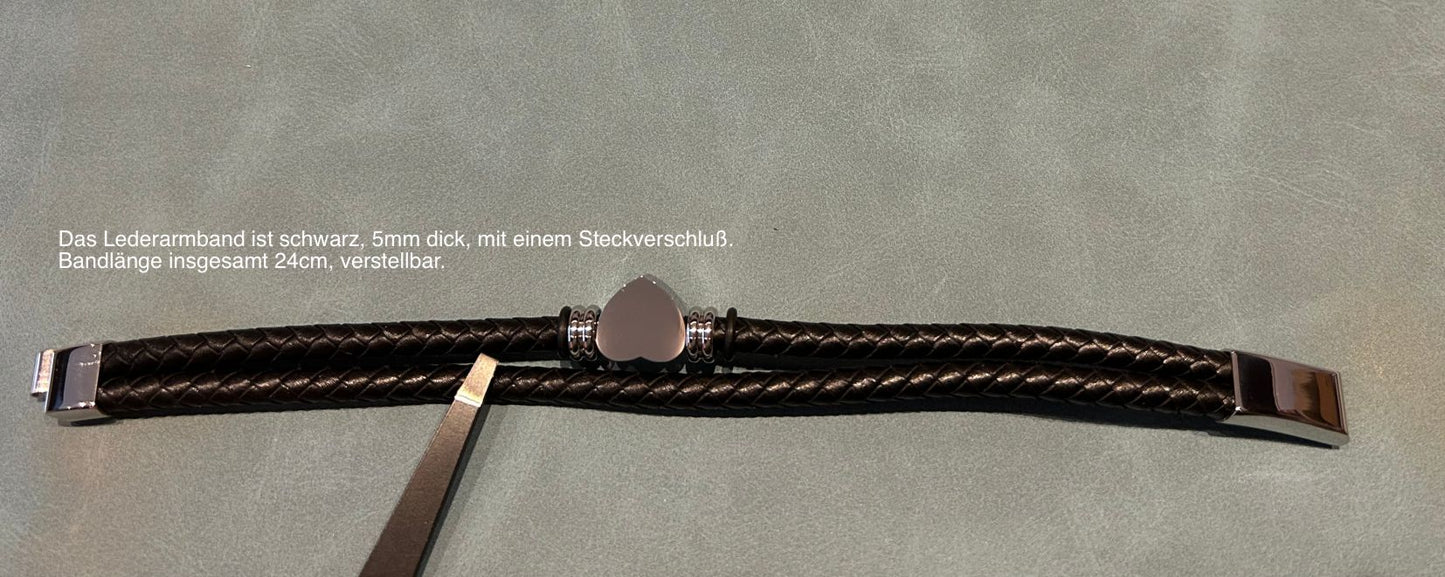 Ascheschmuck Armband Leder