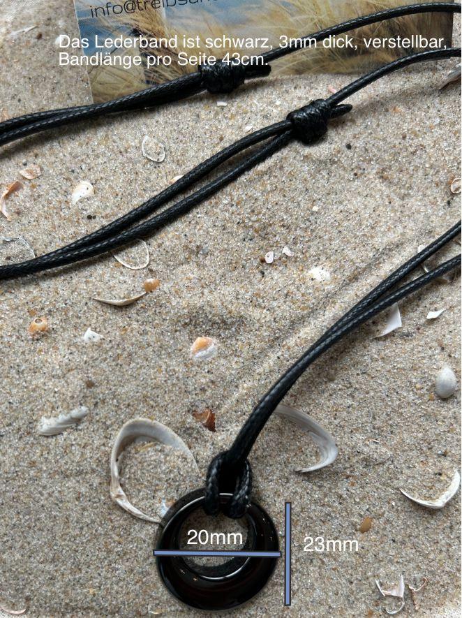 Ascheschmuck schwatz rund Edelstahl