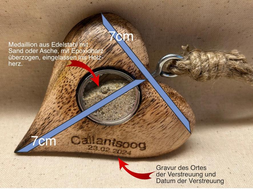 Handschmeichler-Erinnerungsherz klein aus Holz mit Gravur