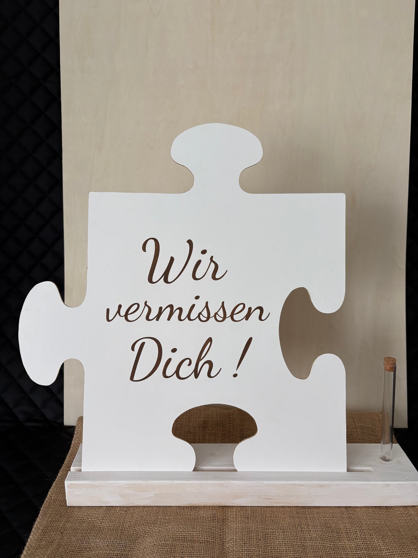 Erinnerungspuzzle Weiß Blumenbase