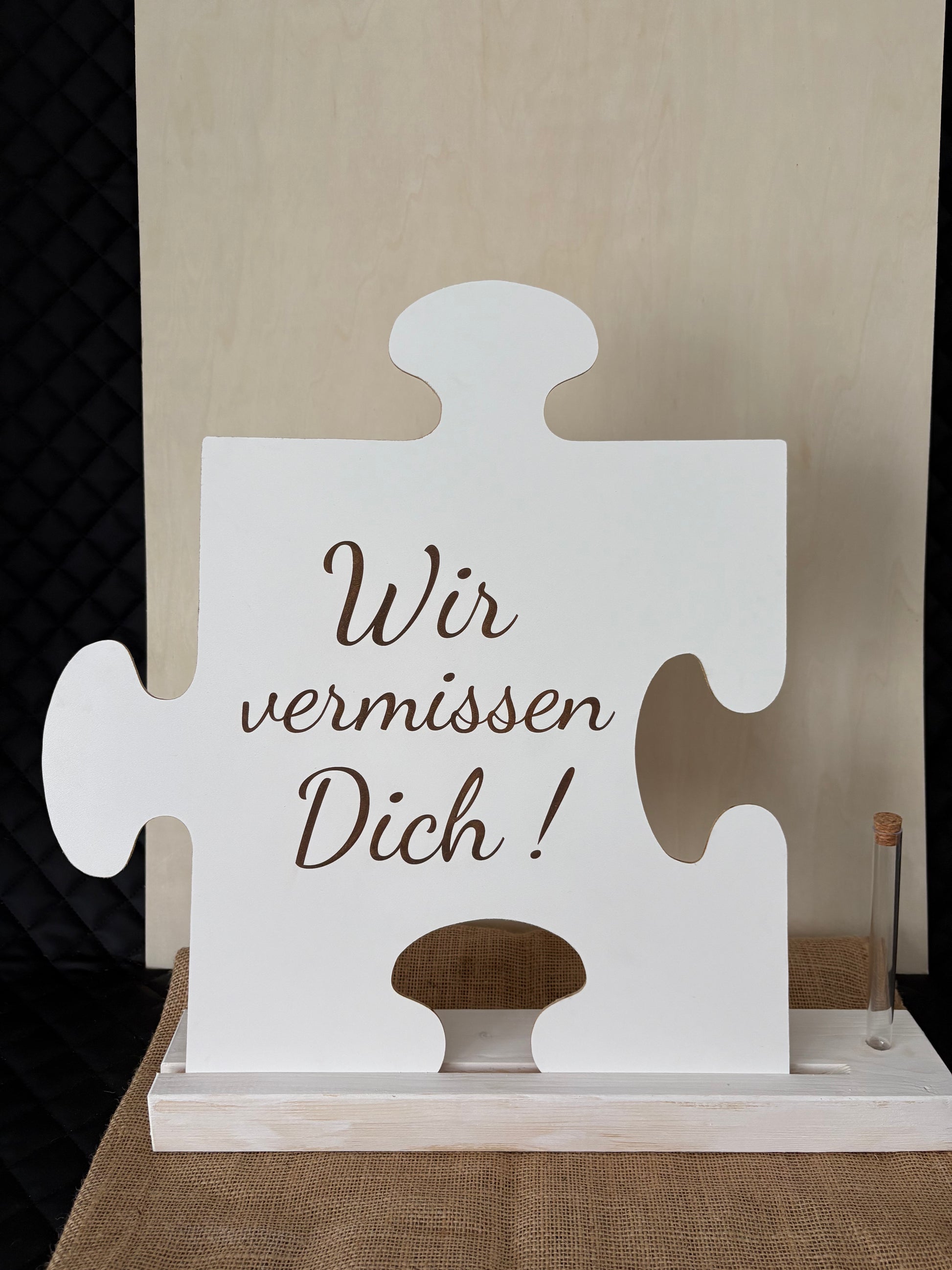 Erinnerungspuzzle Weiß Blumenbase