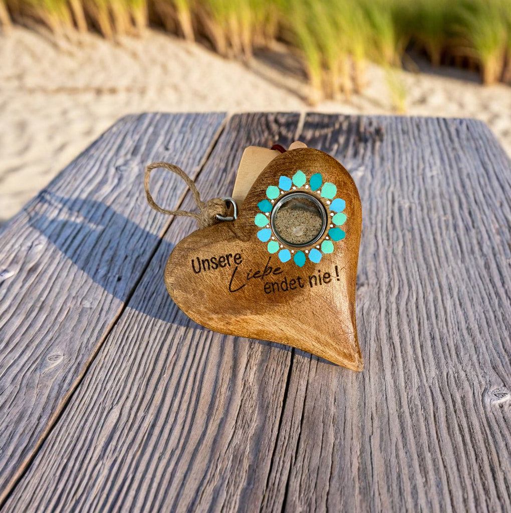 Handschmeichler-Erinnerungsherz groß aus Holz mit Gravur