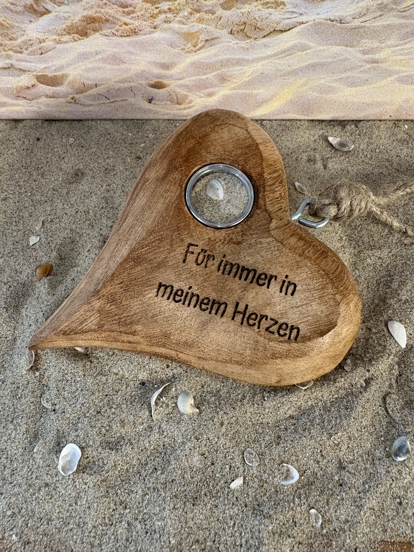 Handschmeichler-Erinnerungsherz groß aus Holz mit Gravur
