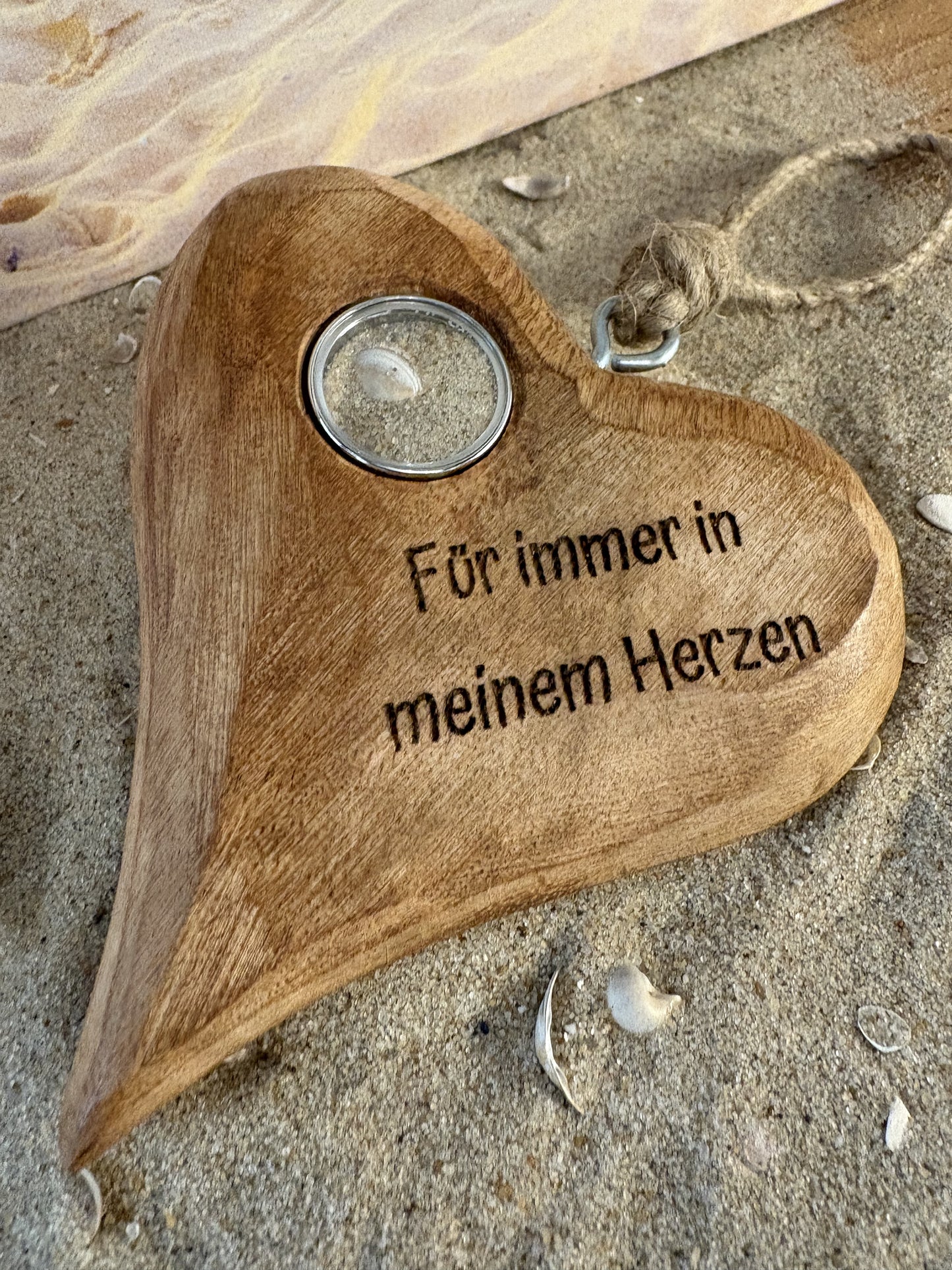 Handschmeichler-Erinnerungsherz groß aus Holz mit Gravur
