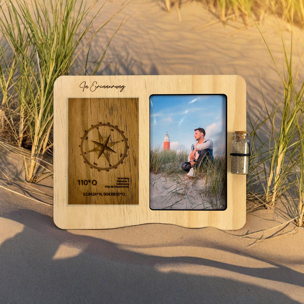 TreibSand Fotorahmen Holz Bottle