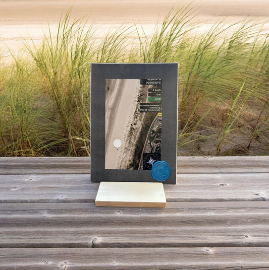 Karte mit Koordinaten des Verstreuungspunktes Hintergrundfarbe wählbar