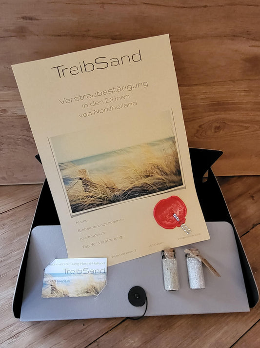 Erinnerungsbox TreibSand® Dünenascheverstreuung Ascheverstreuung Erinnerung